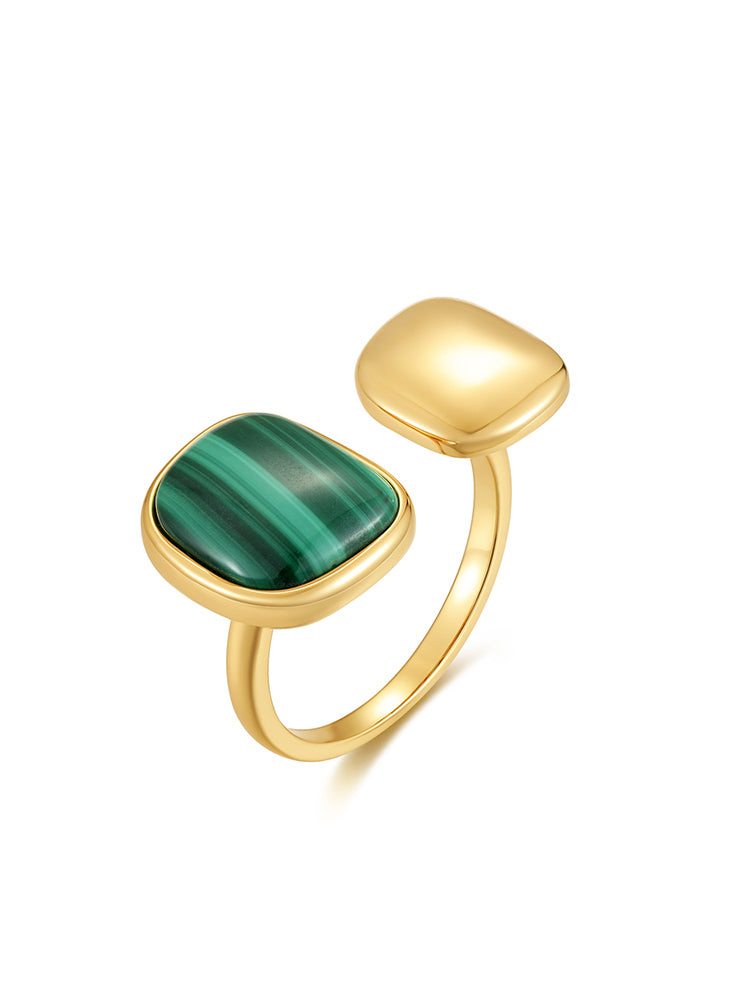 Malachite cocktail ring in sterling silver