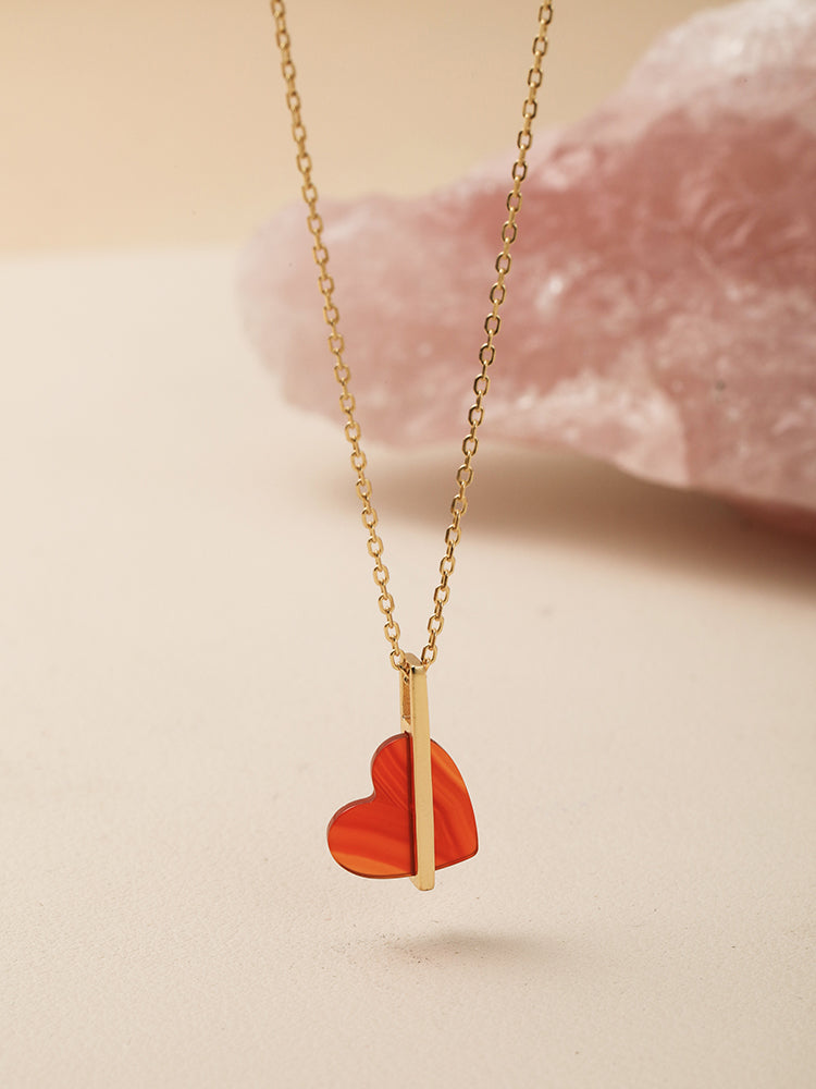 Dainty Onyx Heart Necklace Starburst Necklaces
