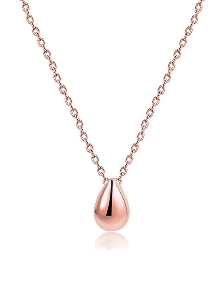 Drop necklace in sterling silver with rose gold plating