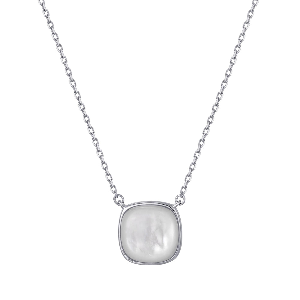 Mother of Pearl Square Pendant Necklace