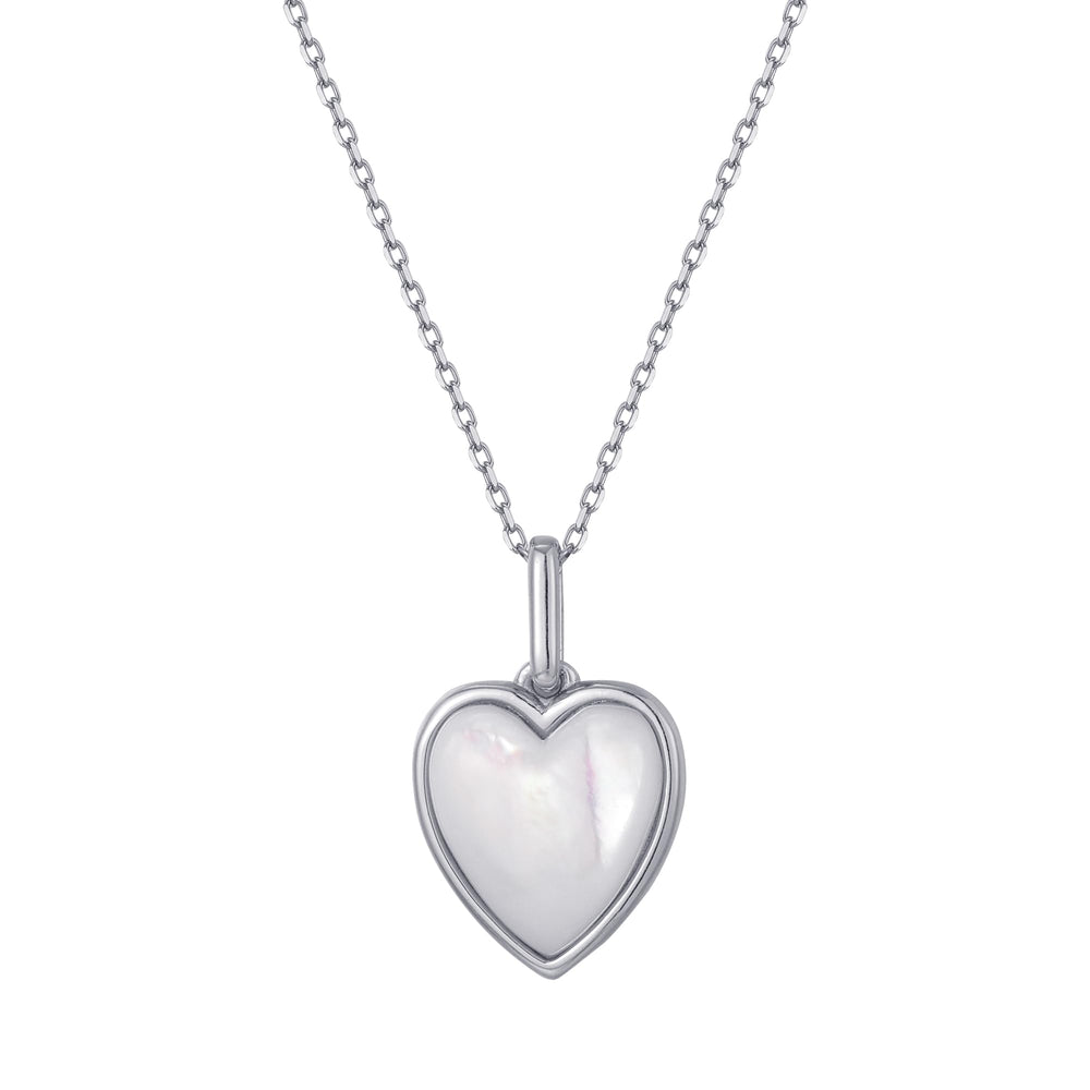 Mother of Pearl Heart Pendant Necklace