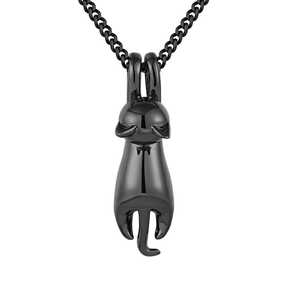 S.Leaf Sterling Silver Cat Necklace