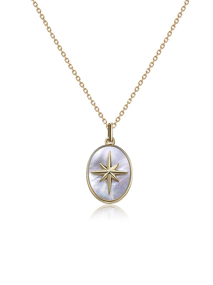 Star Shell Pendant Necklace Gold