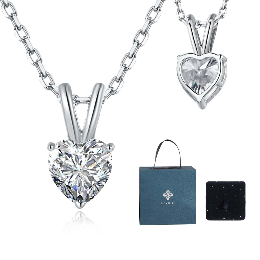 Dazzling Moissanite Necklace Forever Love Heart Necklaces
