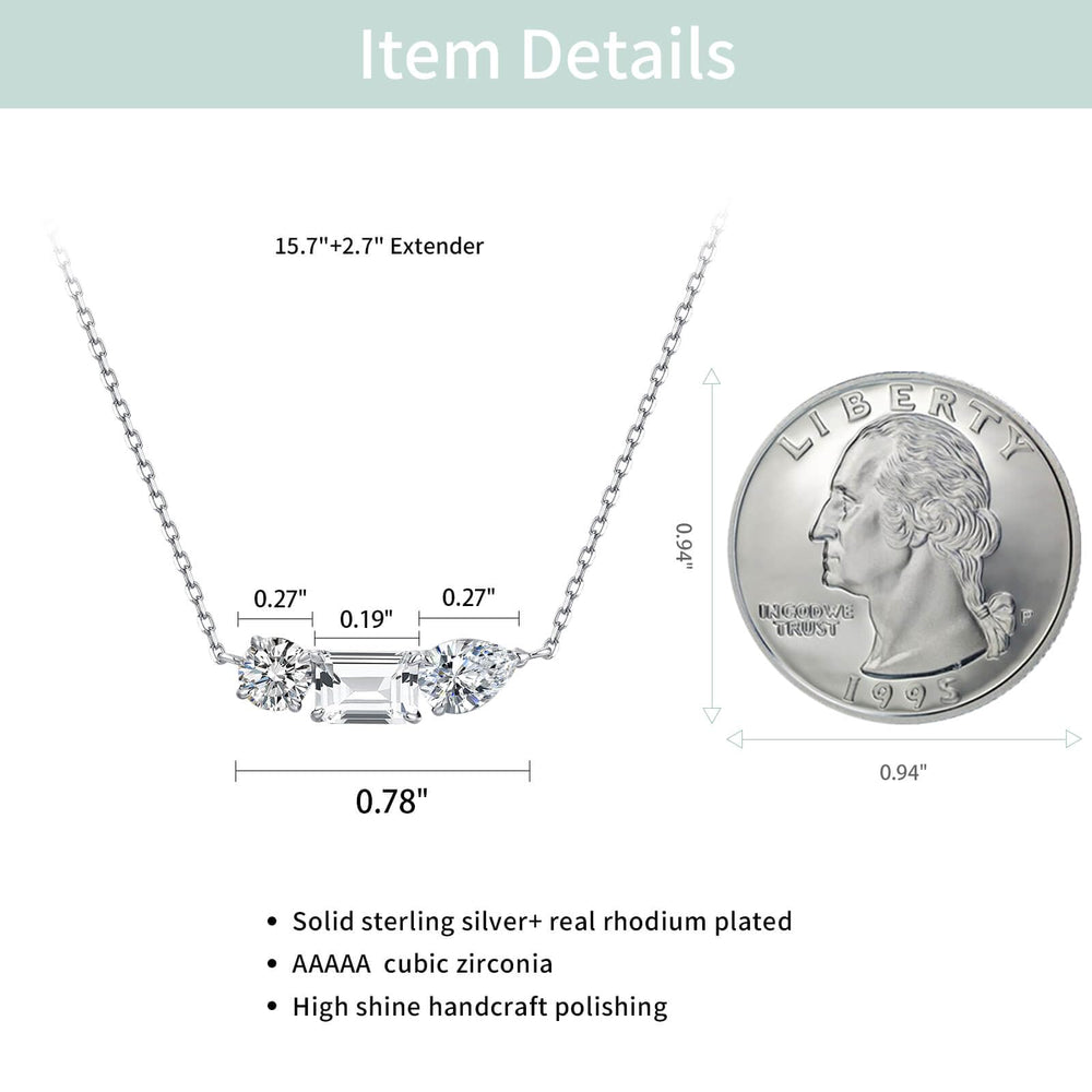 925 Sterling Silver Cubic Zirconia Round-cut Pendant Choker Necklaces