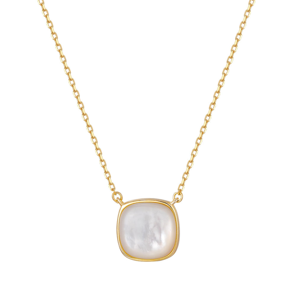 Mother of Pearl Square Pendant Necklace