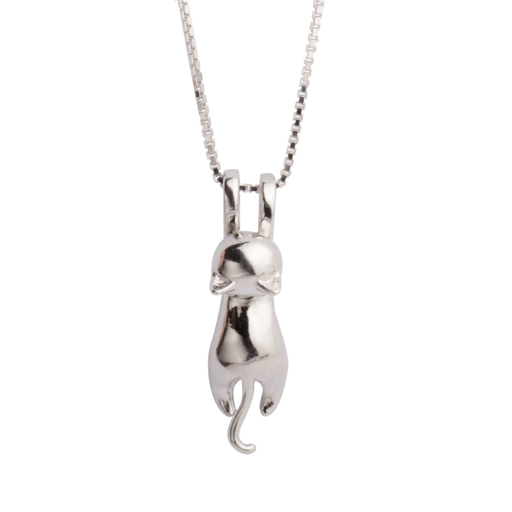 S.Leaf Sterling Silver Cat Necklace