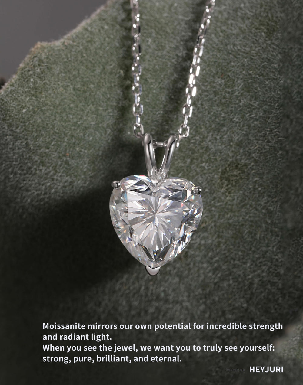 Dazzling Moissanite Necklace Forever Love Heart Necklaces