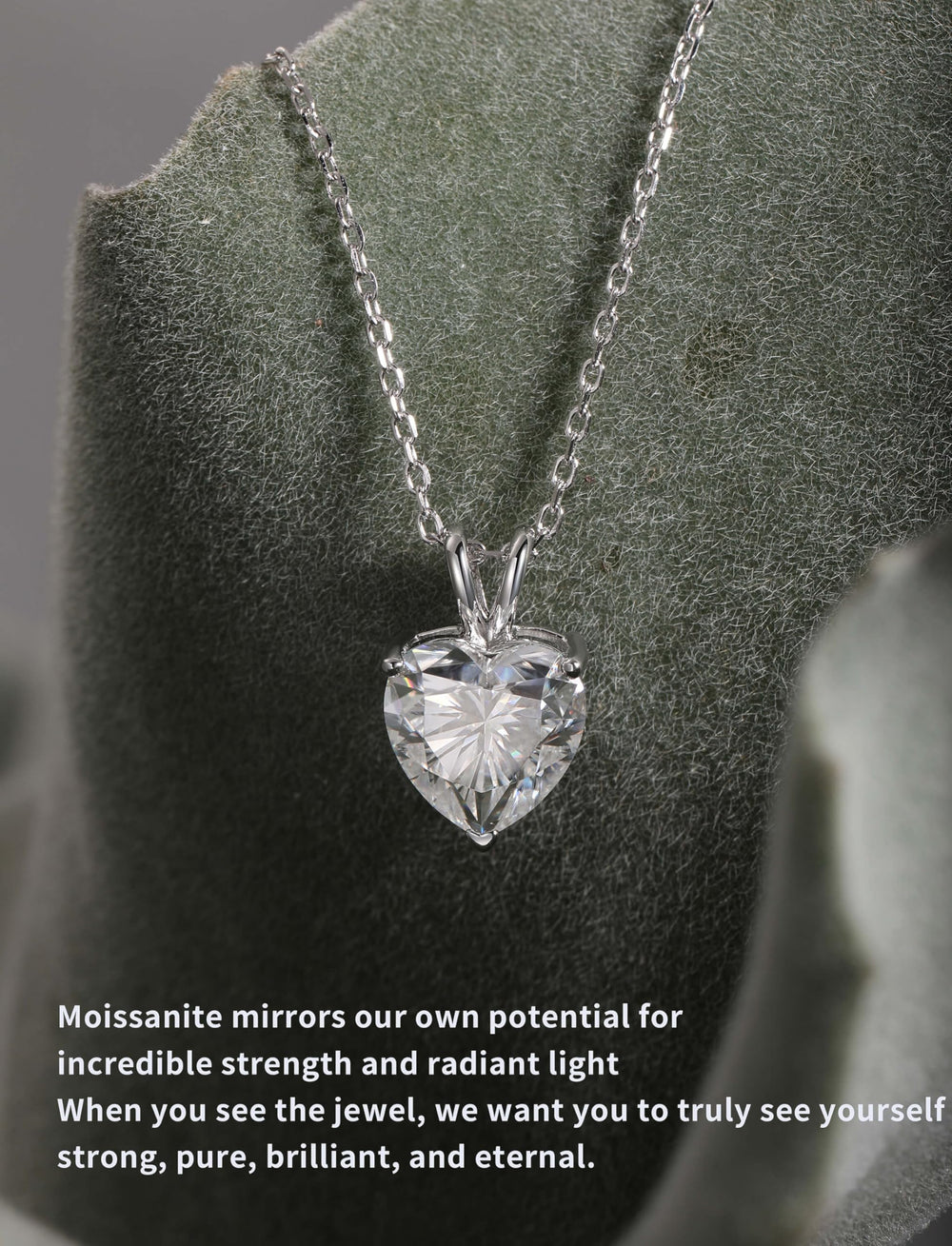 Dazzling Moissanite Necklace Forever Love Heart Necklaces