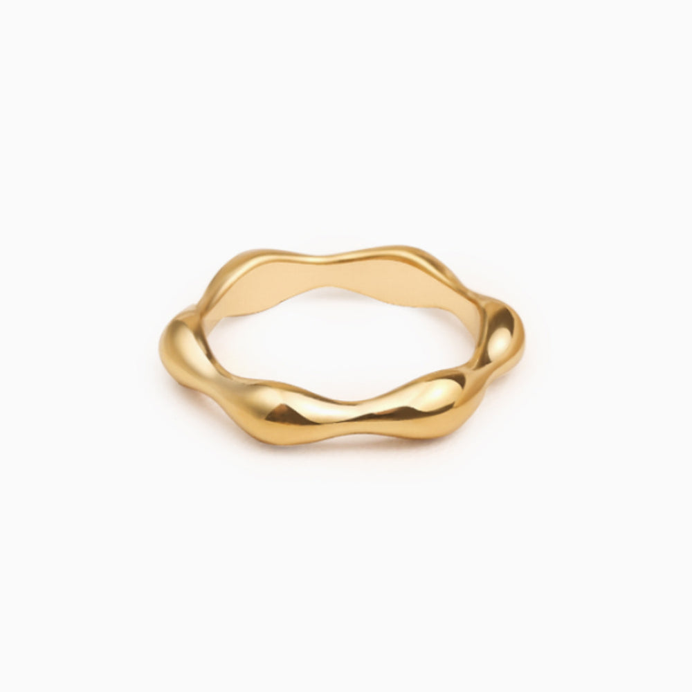 S.Leaf gold Wave Ring