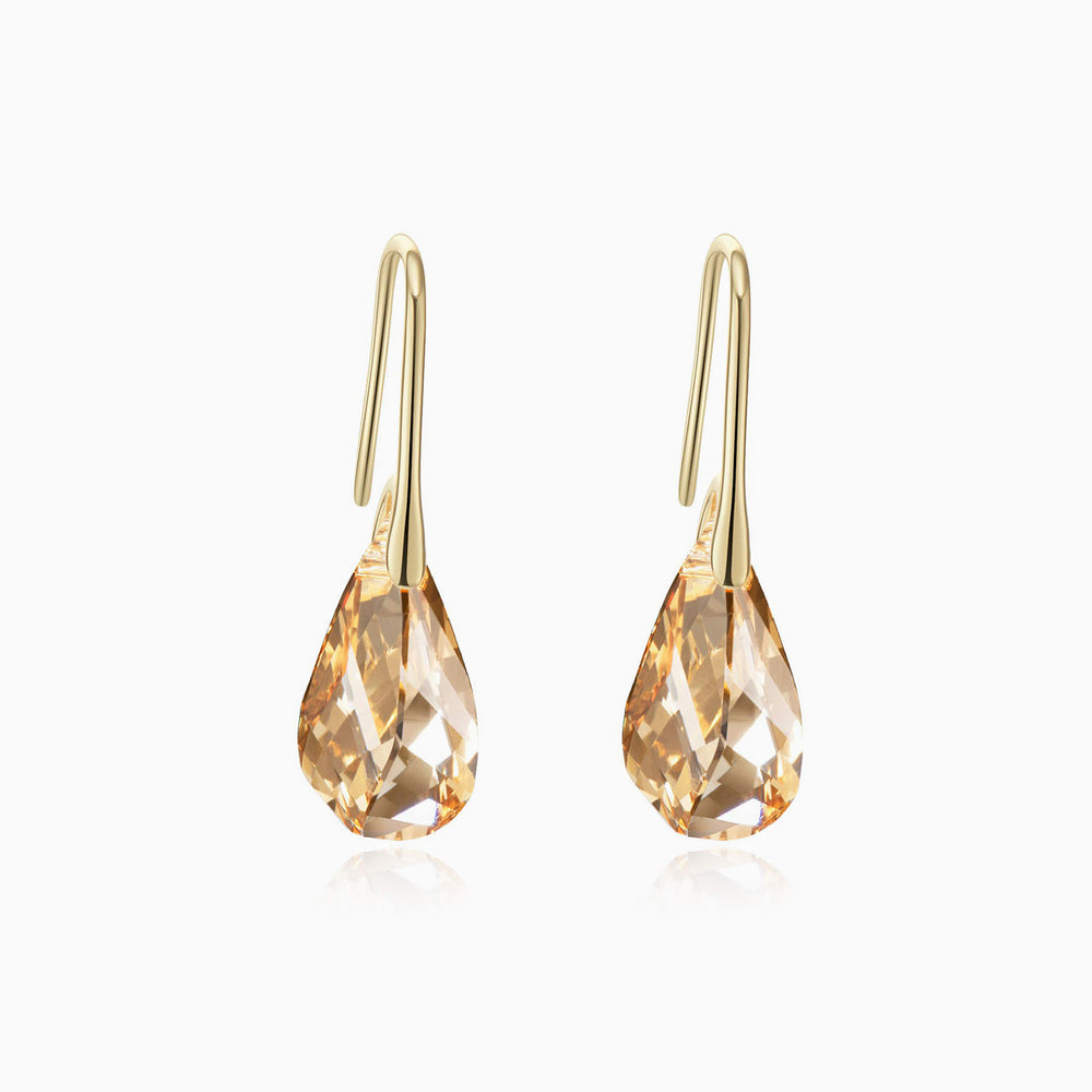 gold teardrop swarovski earrings