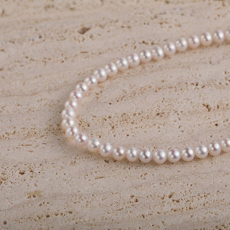 Natural White Round Baby Pearl Choker Necklace