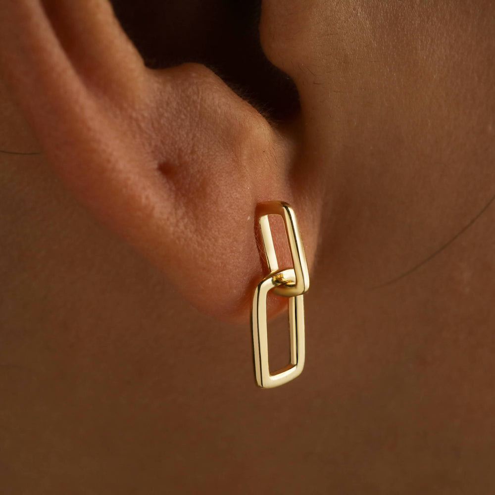 Square Link Dangle Earrings