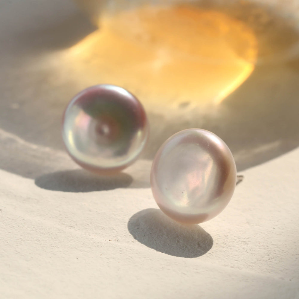 Buckle Pearl Stud Earrings minimalist pearl earrings