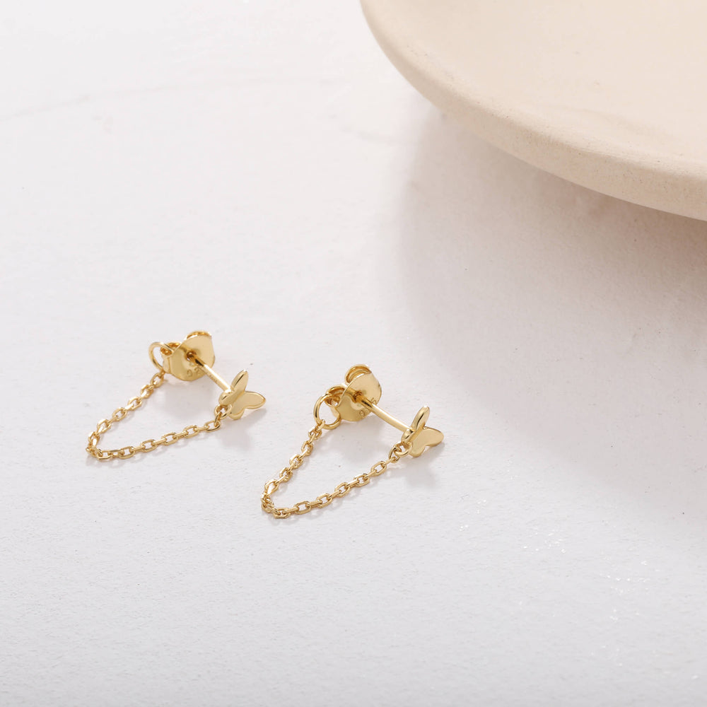 delicate butterfly chain dangle earrings gift ideas