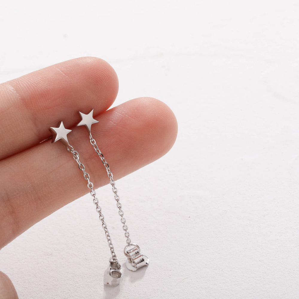 star with chain dangle earrings gift ideas