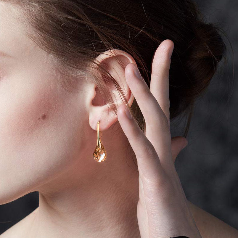 swarovski crystal earrings gold for women