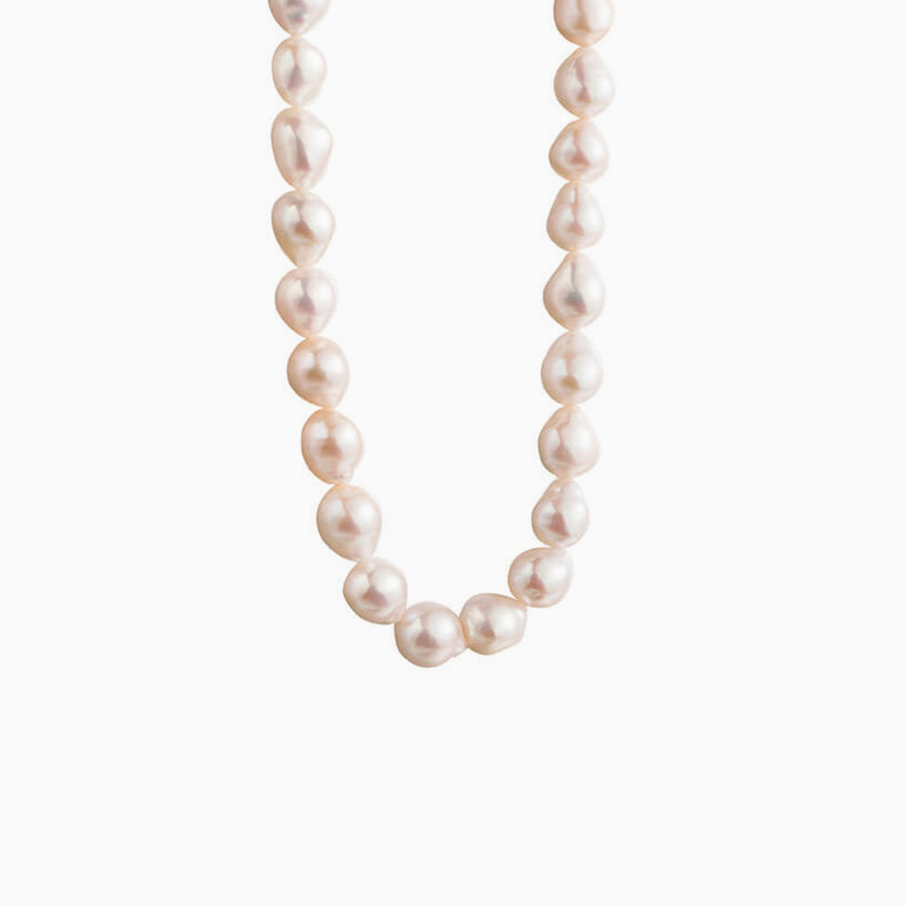 7mm teardrop baroque necklace for women