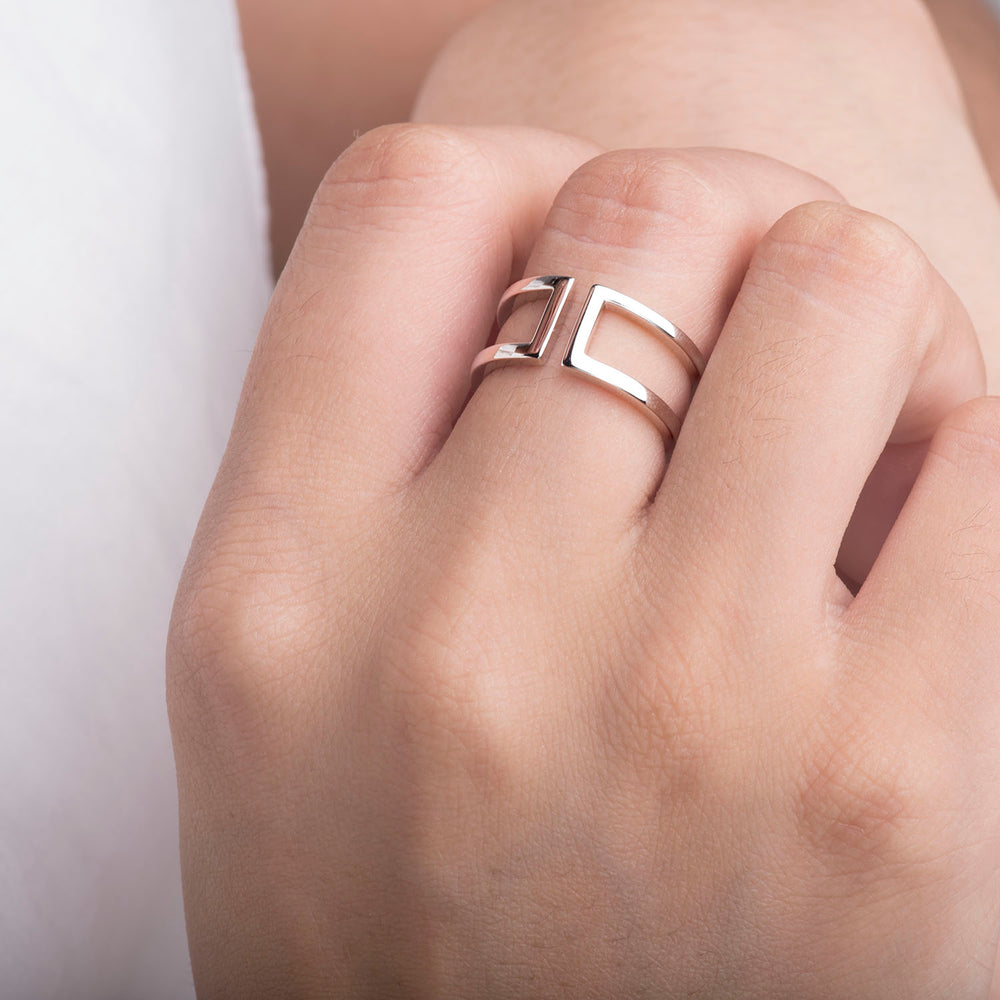 simple Parallel Bar Ring sterling silver