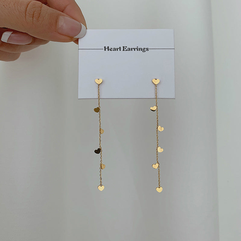 Cute Tiny Heart Dangle Earrings Women Girls Stud Earrings