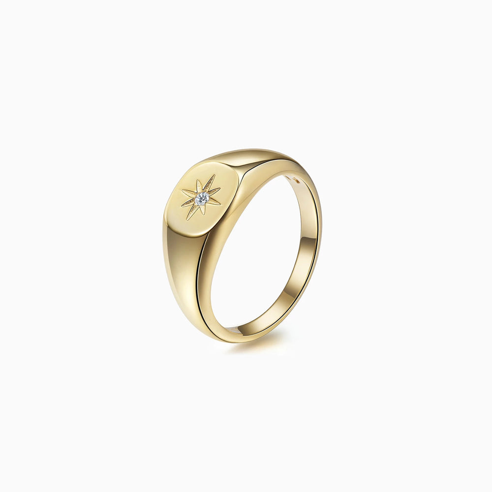 Star Signet Ring gold