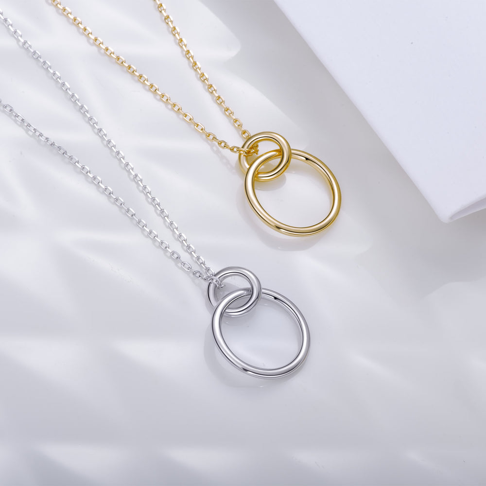dainty simple Interlocking Circle Necklace gift ideas