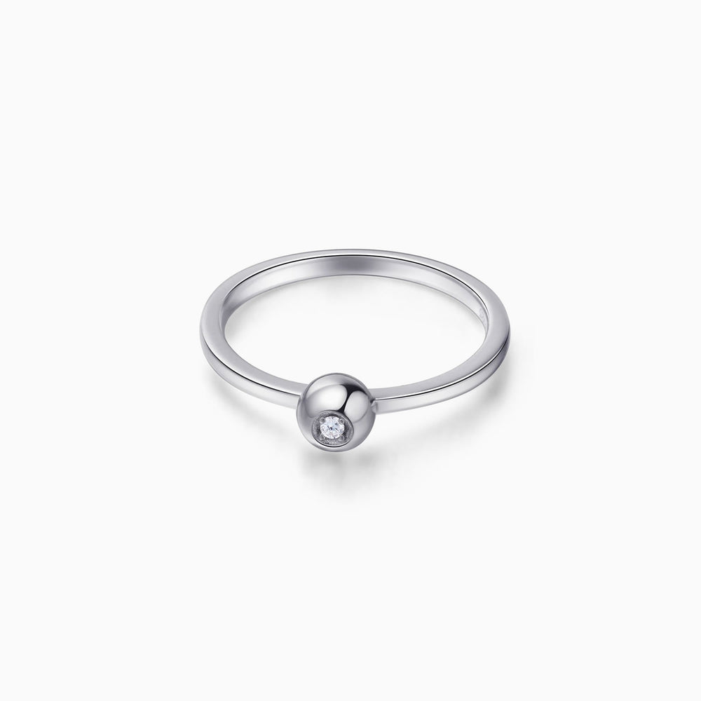 Tiny Ball Ring with CZ