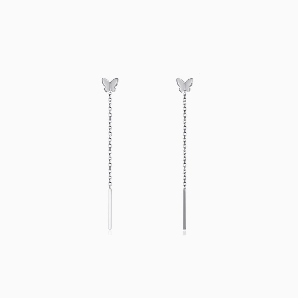 Tiny Butterfly Threader Earrings sterling silver
