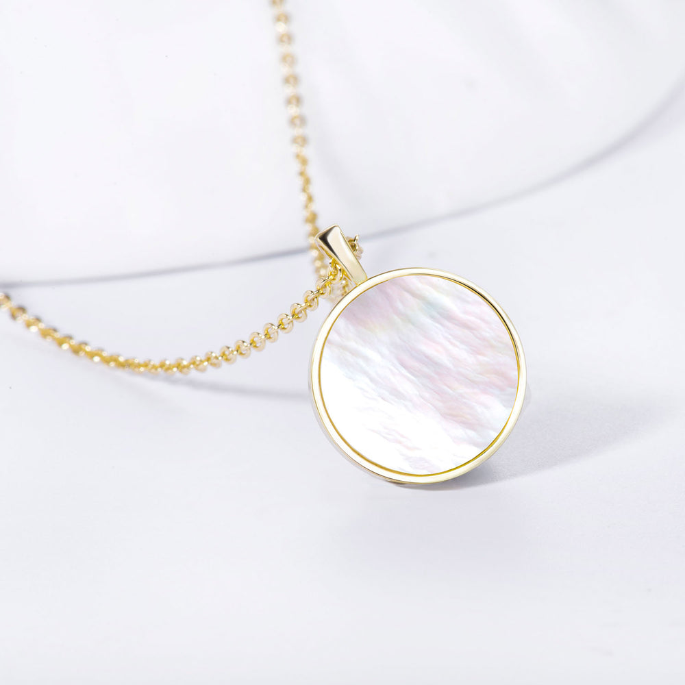 dainty Mother of Pearl Round Pendant Necklace gift ideas