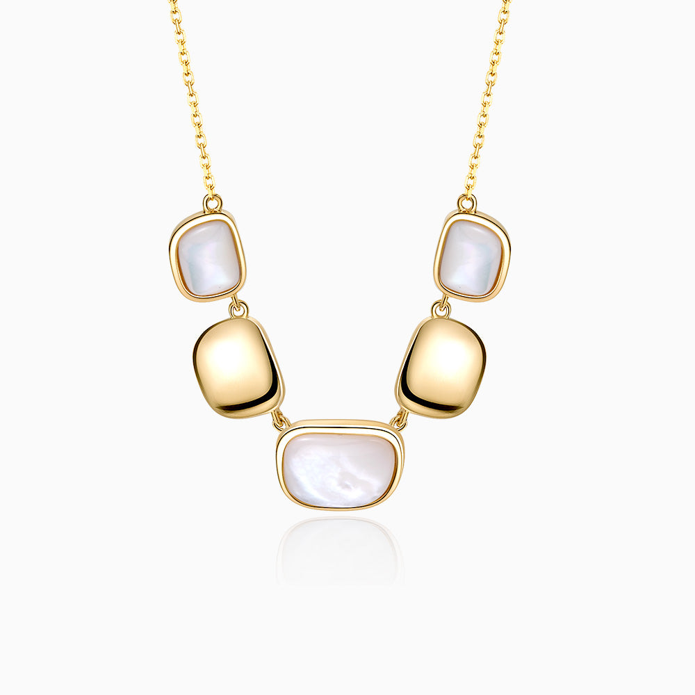 Handmade Mother Of Pearl Necklace sterling silver gold plated