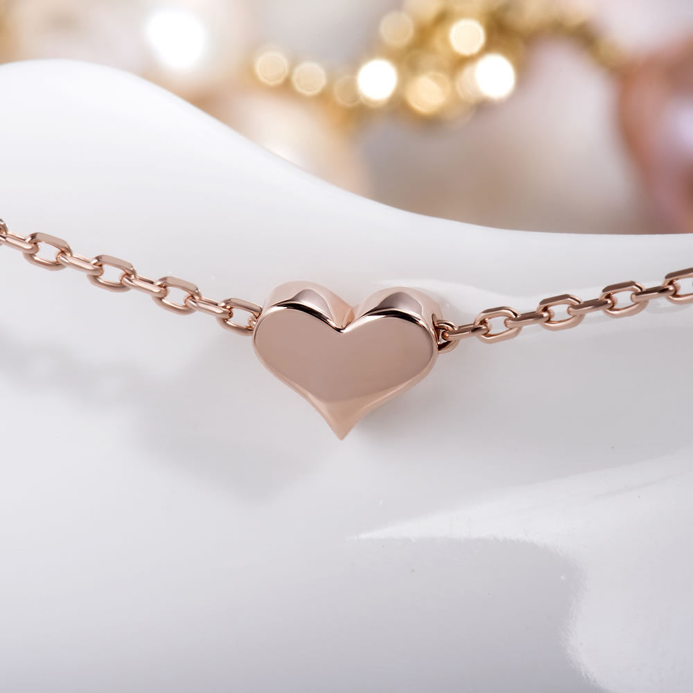 rose gold Tiny Heart pendant Necklace women jewelry