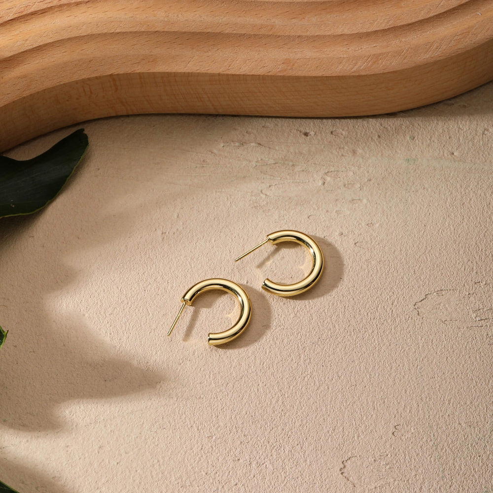 Classic Chunky Open Hoops Gold Hoop Earrings for Women Huggie Hoop Earrings