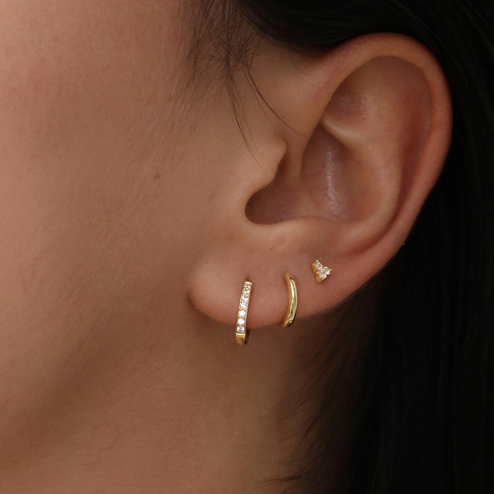 Delicate tiny hoops earrings for women