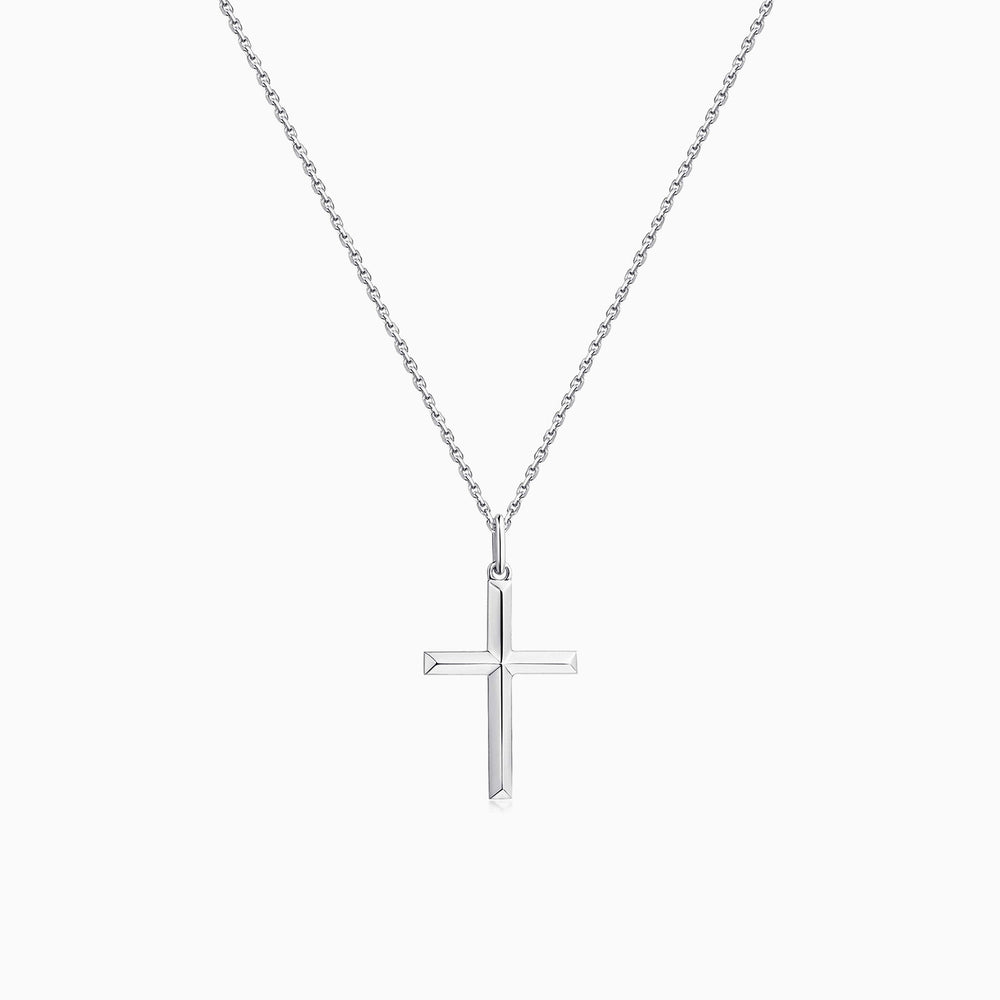 minimalist cross pendant necklace silver