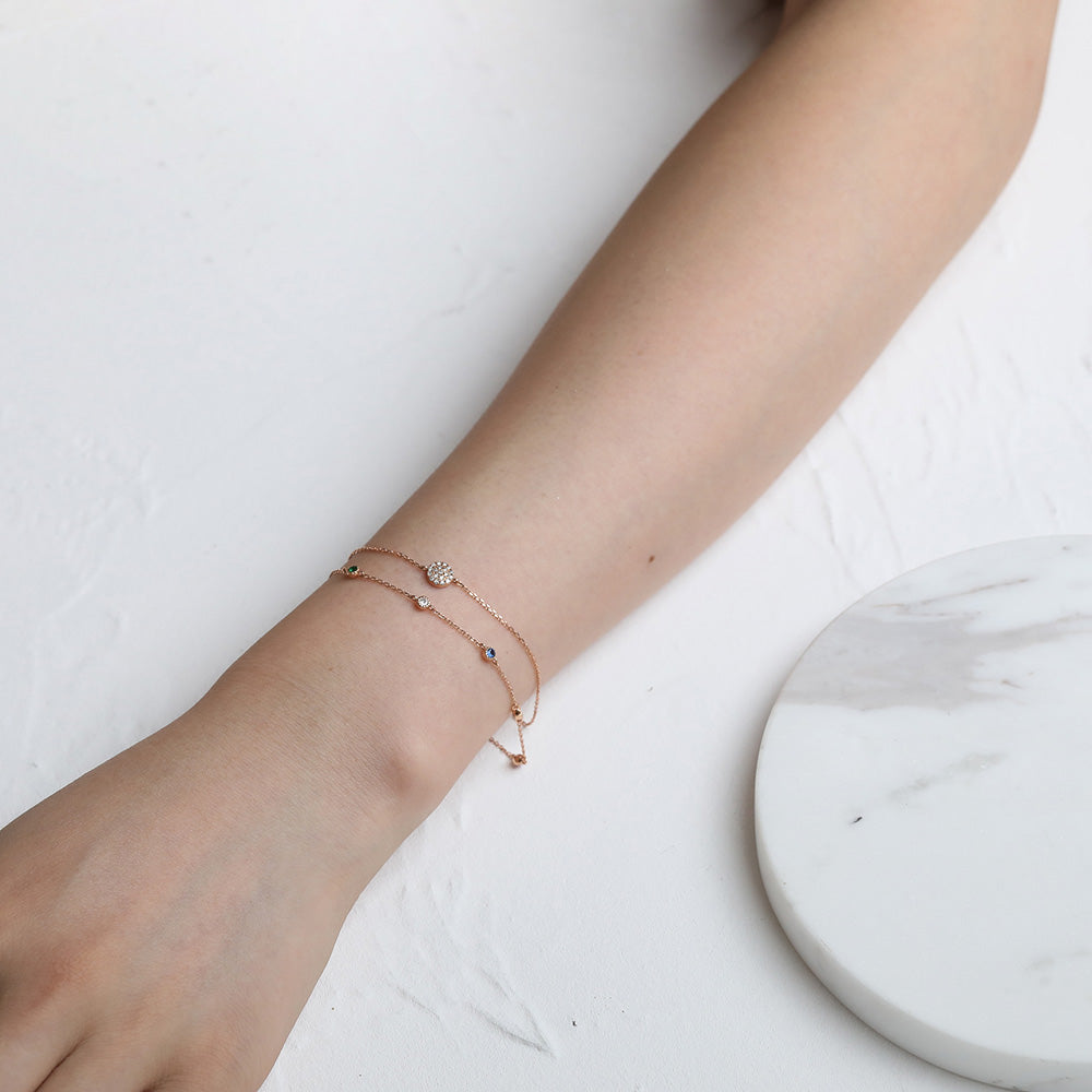 cubic zirconia layered bracelet for women