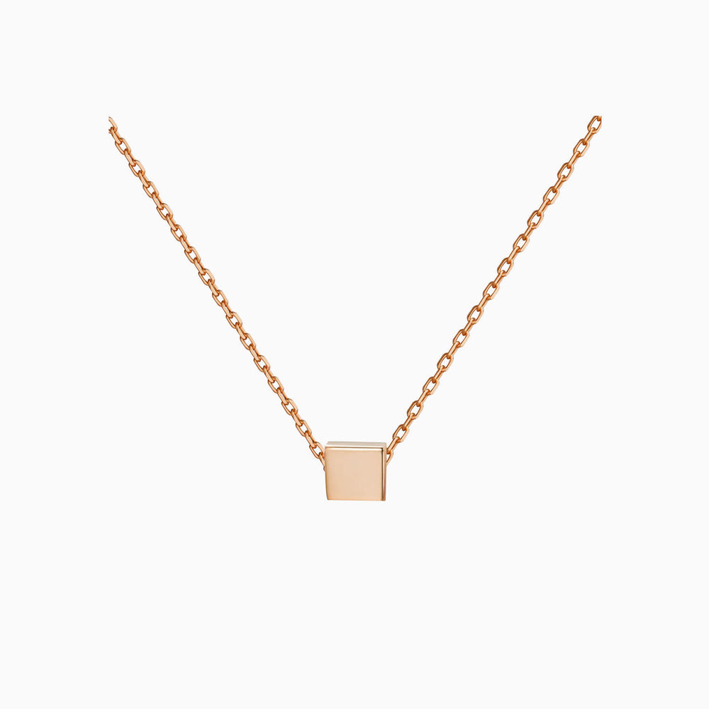 simple Square Necklace rose gold